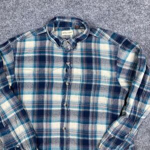 Hobbs‎ Creek Button Up Shirt Mens Large Blue Plaid Flannel Casual